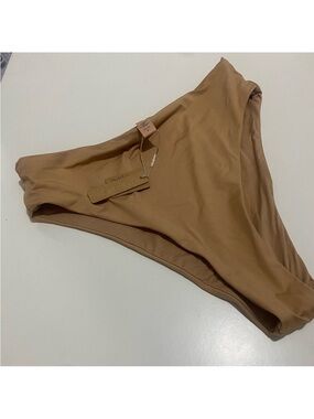 SKIMS High-Cut Swim Bottoms in Tan